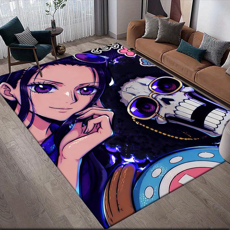 Nico Robin Flannel Pattern Square Carpet,Area Rug,Carpet Rug for Living Room Bedroom Sofa Playroom Decor,Non-slip Floor Mat