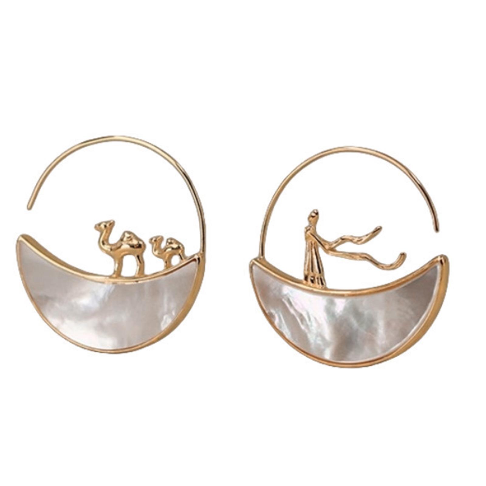 

Серьги-капли в виде полумесяца для женщин, модные висячие украшения из сплава для повседневных поездок и универсальные серьги золотой