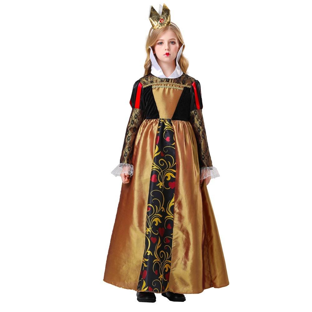 New Children's Halloween Alice Wonderland Queen of Hearts Costume Stage Performance Dress