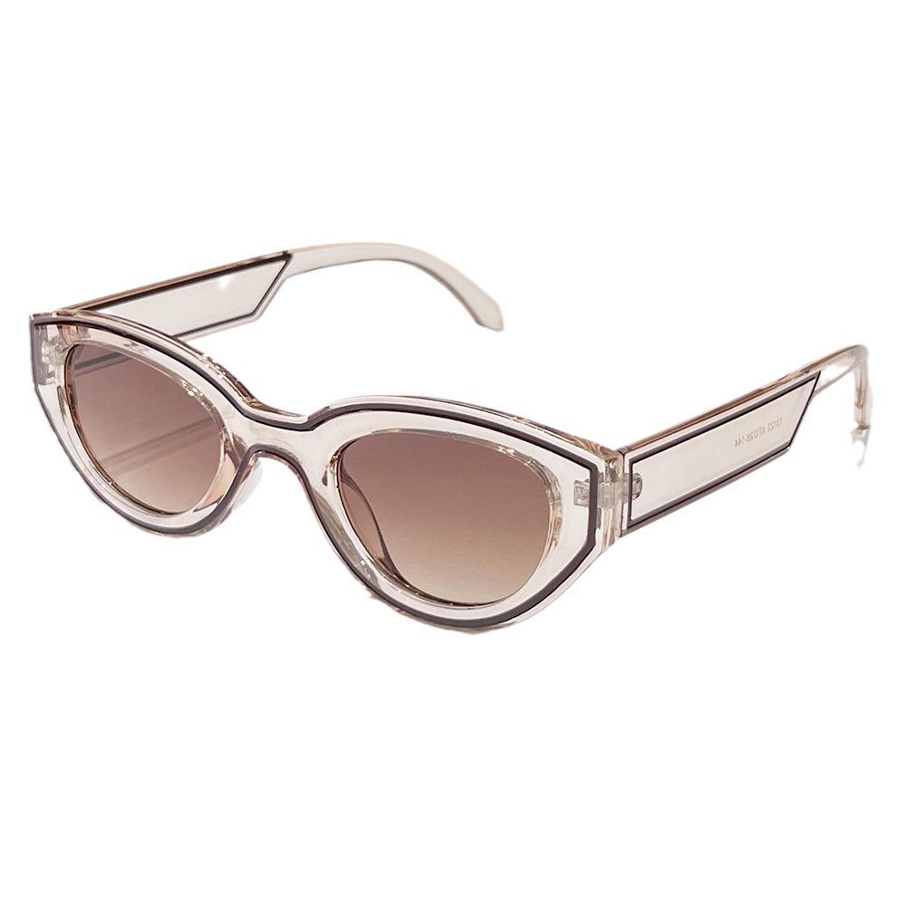 Schwarz-Weiß Kontrastierende Cat-Eye Sonnenbrille, Retro Personalisierte Schmalrand-Sonnenbrille, Damen Street Photography Tragende Dekorationsbrille >