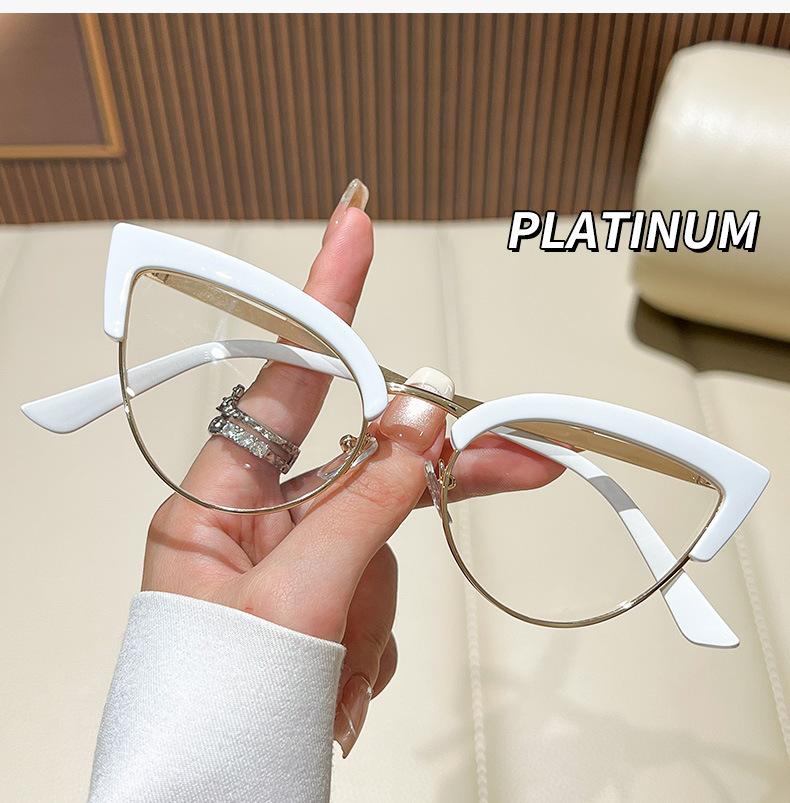 Women Cat Eye Anti Blue Light Metal Reading Glasses+1.0+1.5+2.0+2.5+3.0+3.5+4.0