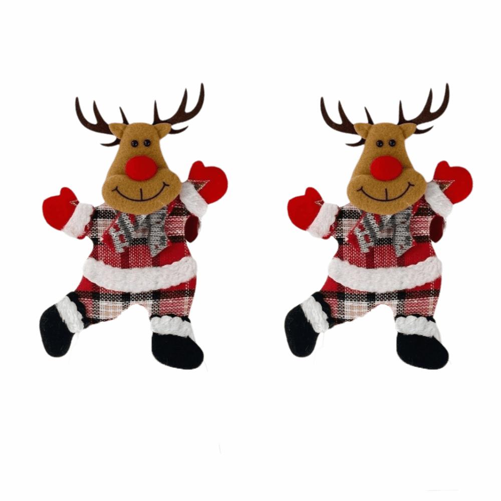 Santa Claus Christmas Curtain Tiebacks Bear Deer Curtain Clips Plush Doll Cartoon Design Xmas Curtain Buckle Window Treatment