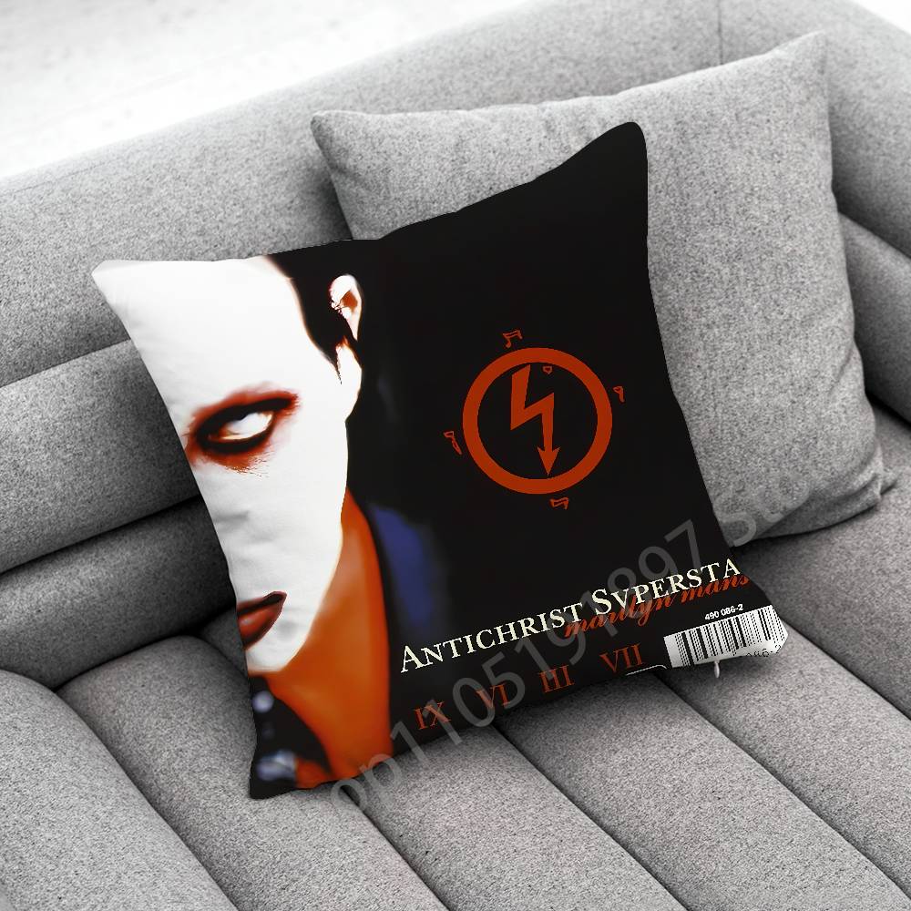 M-Marilyn M-Manson Antichrist Superstar Povlak na polštář Pro 50x50cm 30x30cm 45x45cm 40x40cm Čtvercový povlak na polštář