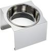 MATUMI Hours Food Bowl Stand for French Bulldogs, Chrome, Made in Japan, Feed Bowl, Dish Stand, Anodized Aluminum Finish, Reduces Leg and Back Pain, F