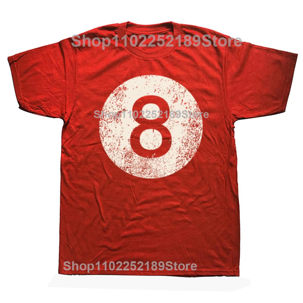 Black Pool Billiard Ball Number 8 Pool 8 Ball Vintage T-shirts Men Fashion Casual Tshirt 100% Cotton Loose Oversized T Shirt