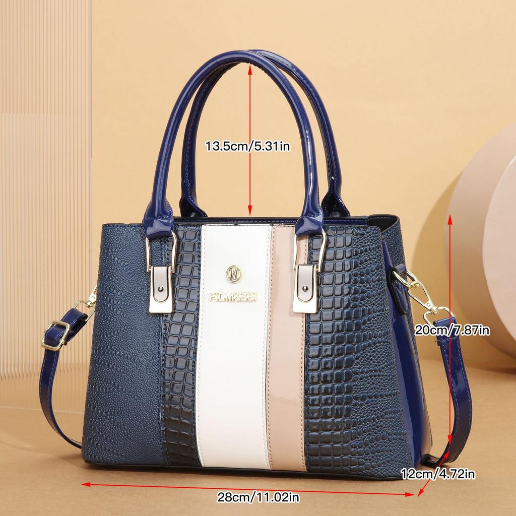Bag Women's Bag Advanced Sense 2025 New Texture Middle-aged Mother Bag Splicing Contrasting Color Large-capacity Handbag Bag