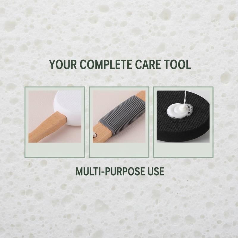 Lotion Sunscreen Applicator Long Handle Body Cleaner Shower Brush Extended Reach Back Scrub for Elderly and Disabled