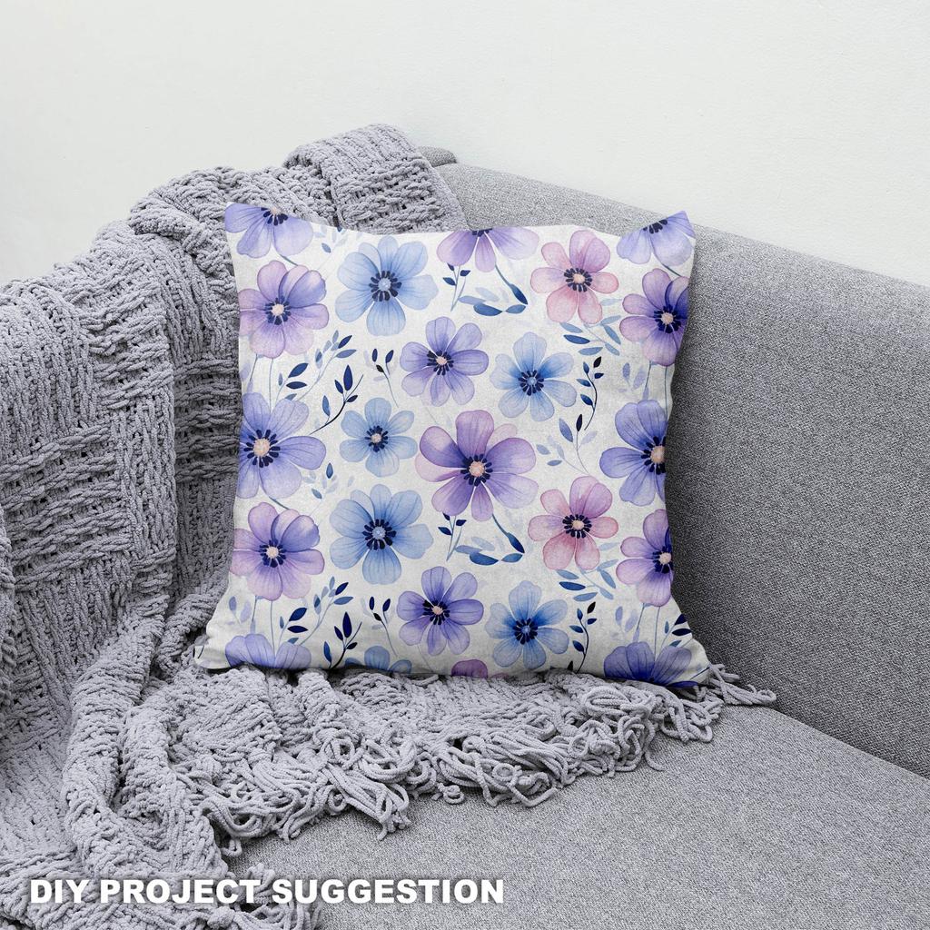 Royal Samt Stoff Polyester Zum Nähen - Motiv Blumen - Rdx2184