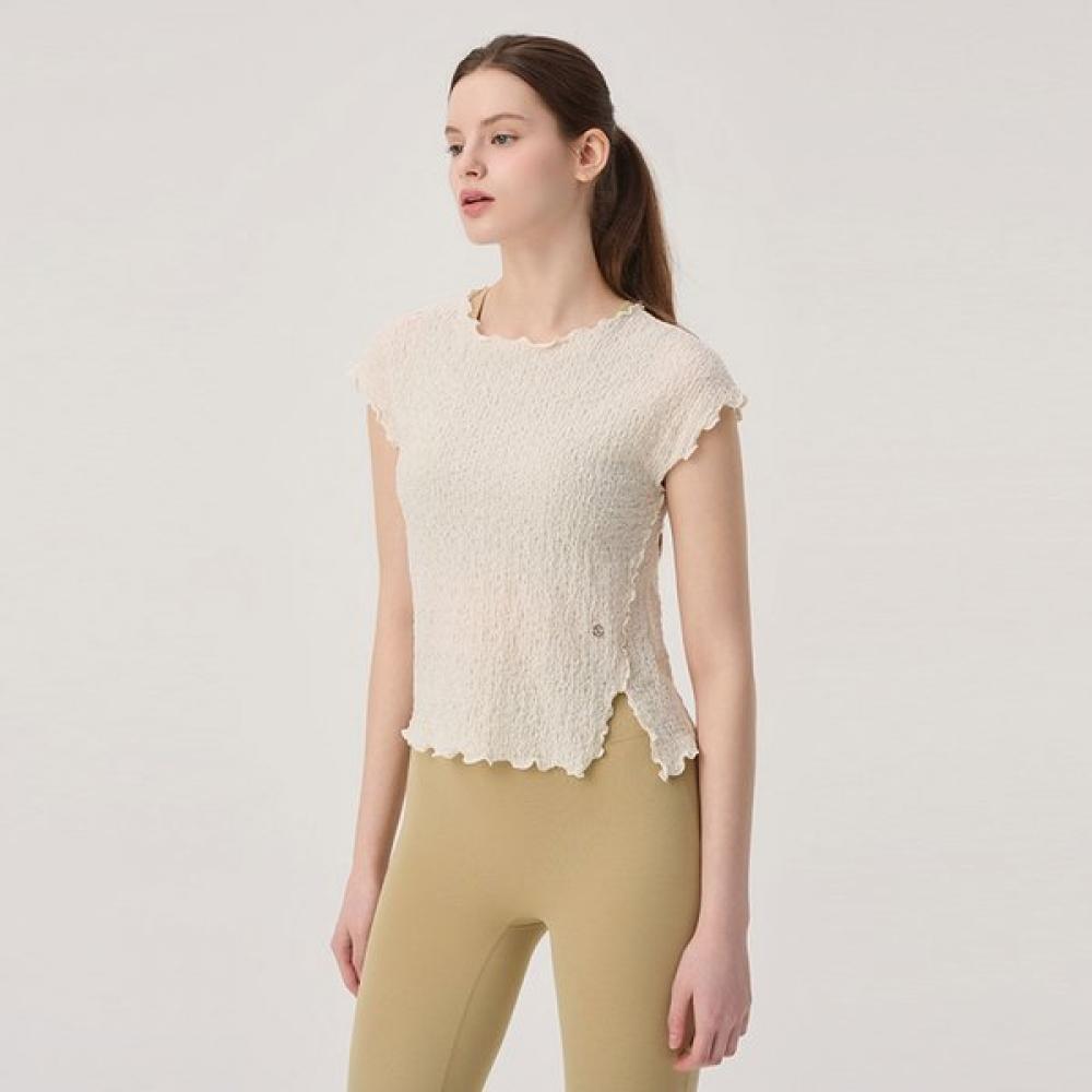 

HuiT Cap Sleeve Wrinkle TexTure T shirT hTwTs5j02T GB/S