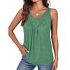 Summer Solid Color V-neck Sleeveless Top for Women Casual Loose Vest for Women Vest