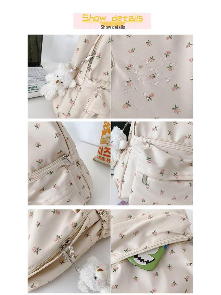 Women's Korean Style Bear Zipper Backpack - Large Capacity, Casual Computer Bag