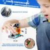 Educational constructor electronic robot with battery, for teaching robotics and experiments, with solar battery and motor