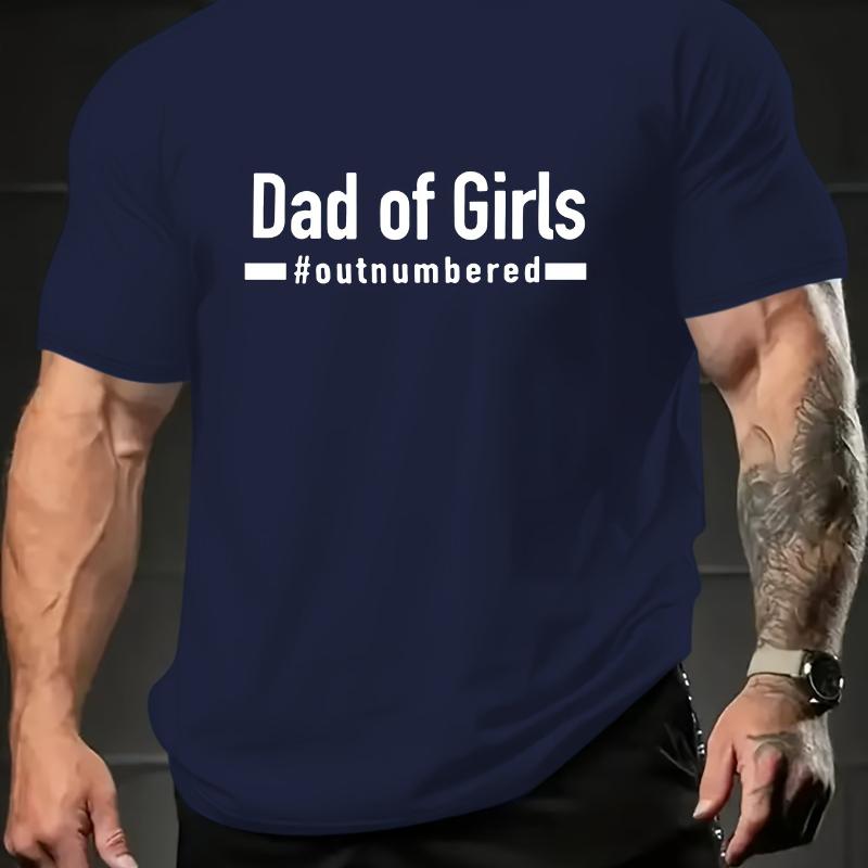 

Dad of Girls Text Print T-Shirt Breathable Cool, Comfortable Wear,Daily Casua XXL белый