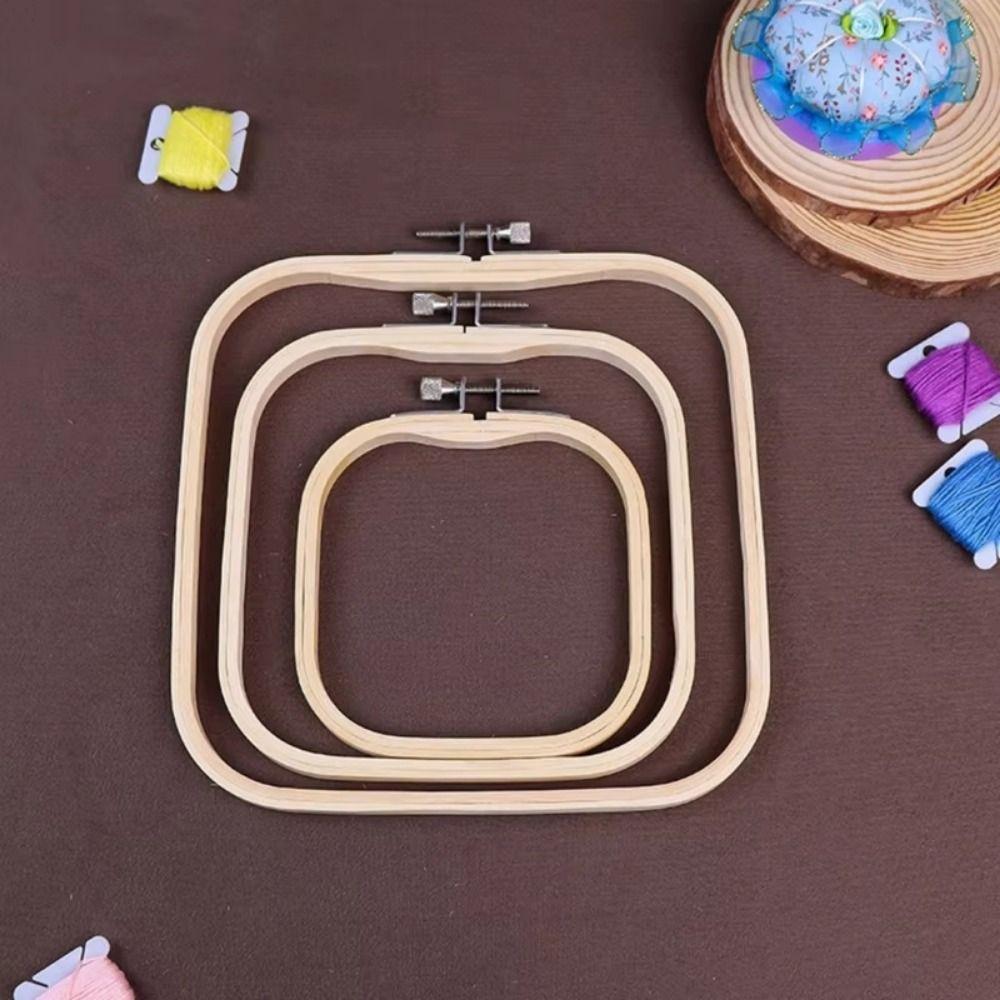 Bamboo Wood Square Embroidery Hoop Set Square Shape Cross Stitch Hoop  Home Handcraft