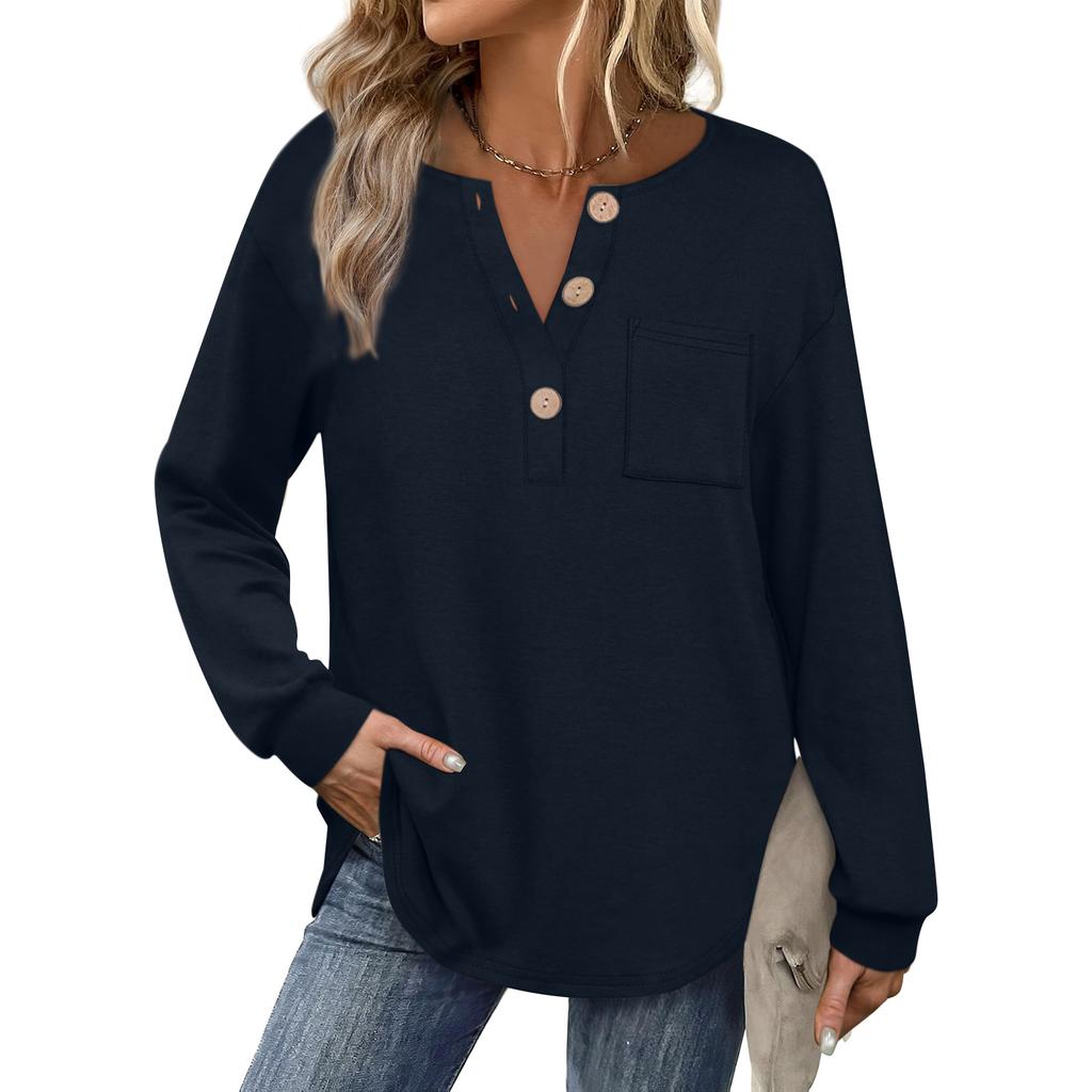Women's Solid-color Fashionable Long-sleeved Top