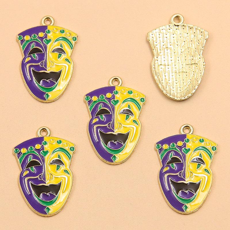 15 Style DIY Alloy Jewelry KC Gold Enamel Masquerade Carnival Pendant Charms