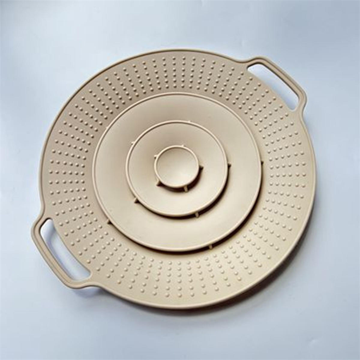 

Универсальная силиконовая крышка для кастрюли с защитой от проливания, кухонная утварь с защитой от брызг, многоразовая крышка для кастрюли бежевый