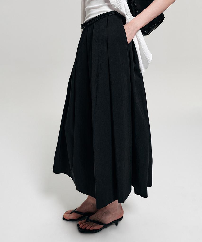 Lugkaeseuteu Emily Midi Flare Skirt_Black