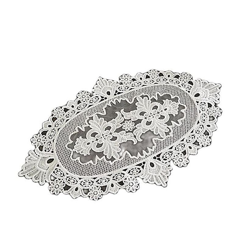 NEW Lace oval Embroidery Christmas wedding flower table place mat pad Cloth placemat kitchen Table decoration and accessories
