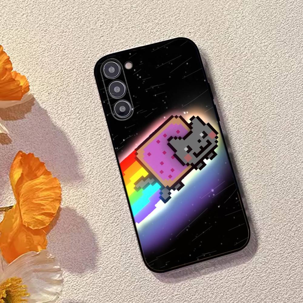 Cute N-Nyan Cat Phone Case Silicone Soft For Samsung Galaxy A73,A72,A71,A70,A53,A52,A51