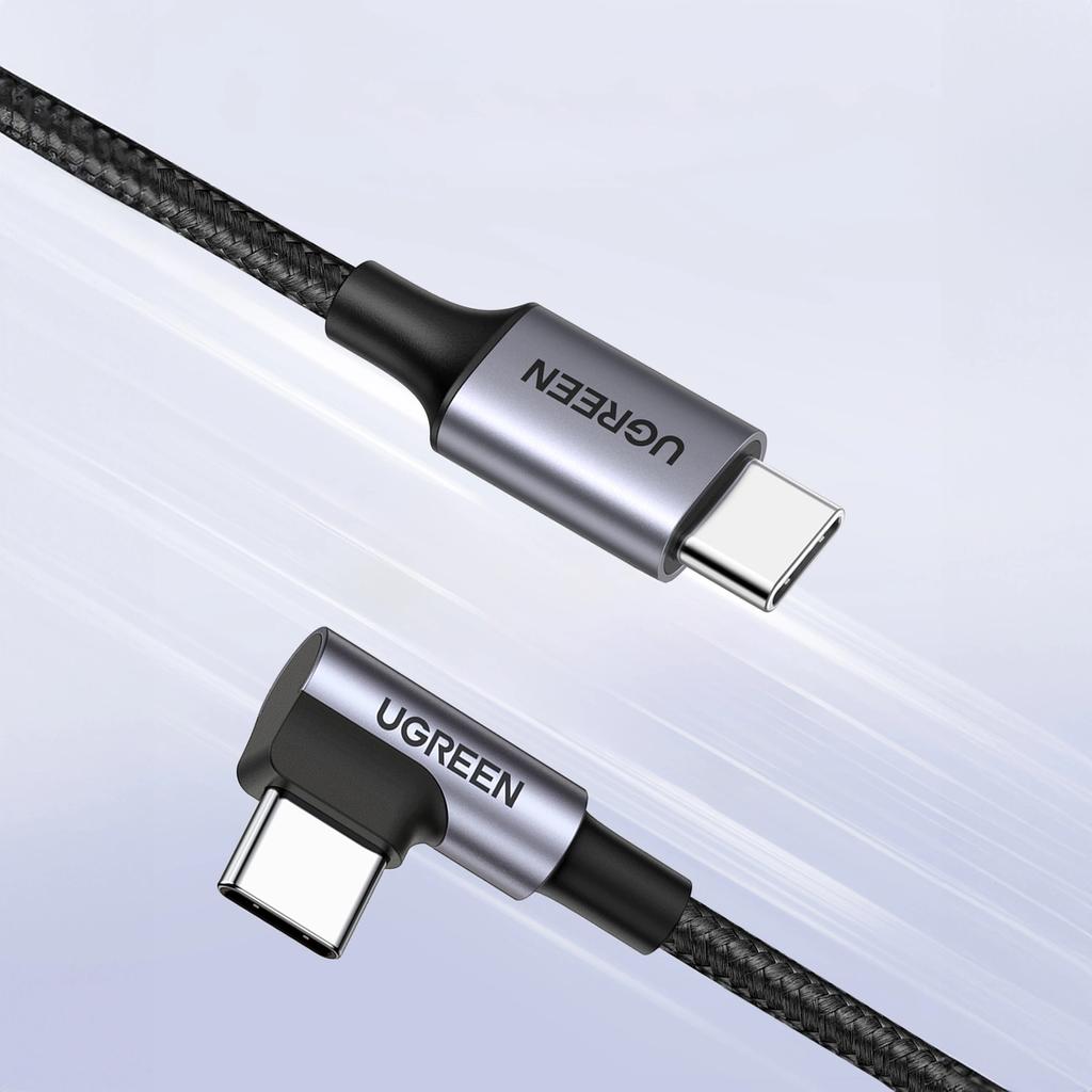 Ugreen Fast Cable Durable Angled Usb-C To Usb-C 0.5M Black