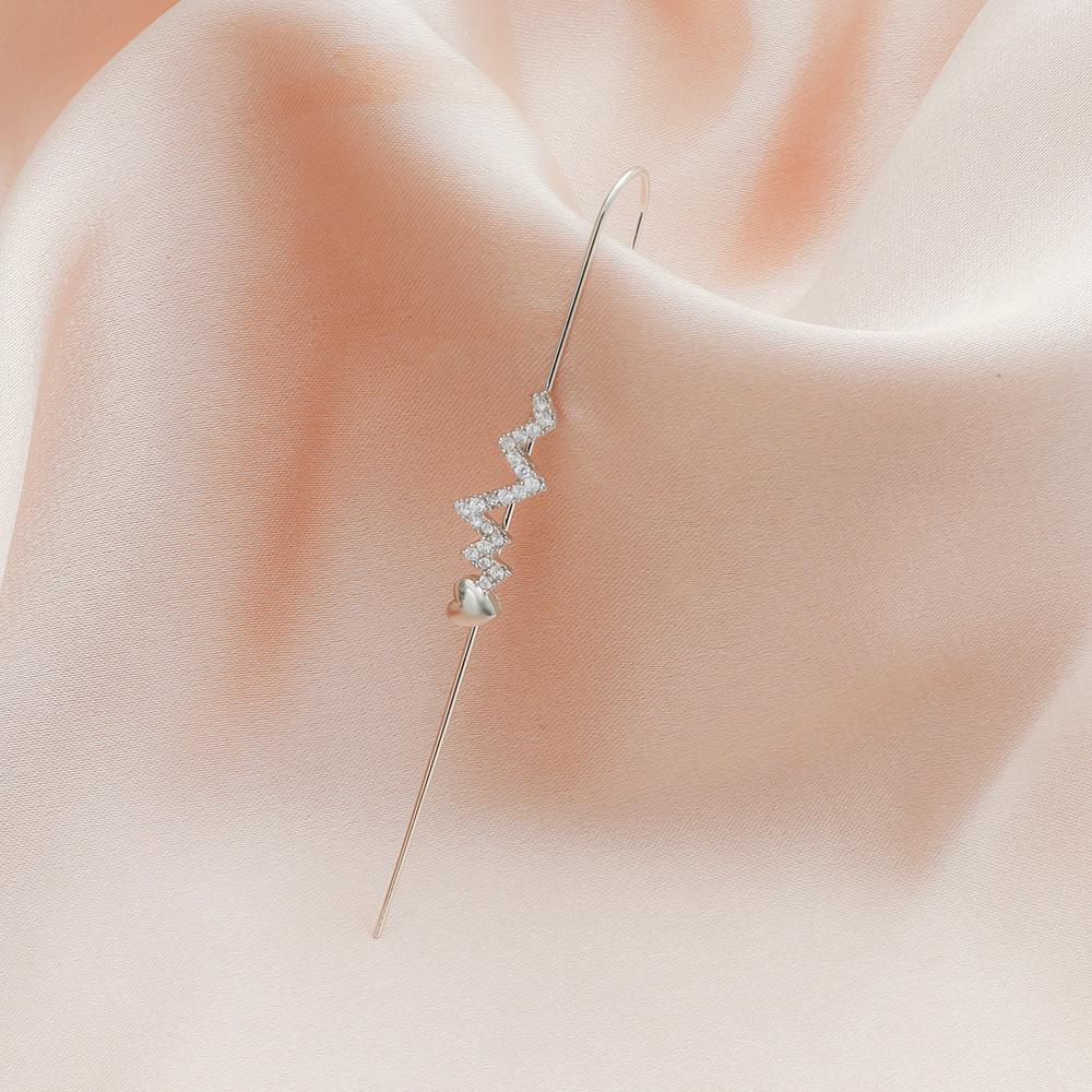 Chic Star Letter Zircon Ear Cuff and Diagonal Studs