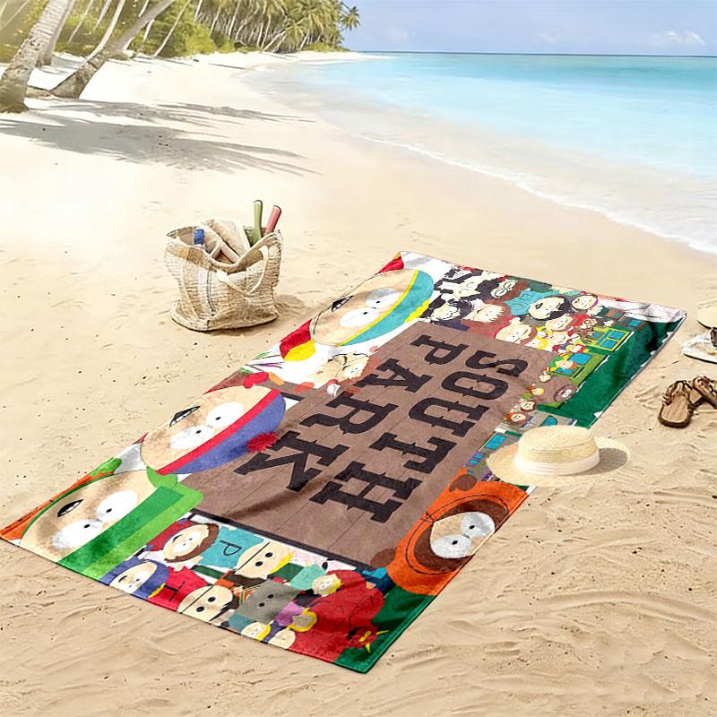 South Park Cartoon Print Beach Towel, Large Soft Quick Dry Towel for Beach Camping Swimming