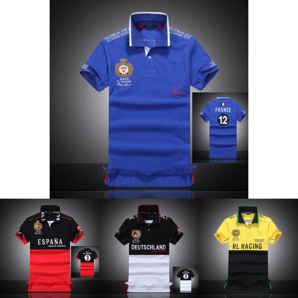 Nuova T-shirt da uomo a maniche corte Rl Racing Misto cotone Comodo Design classico