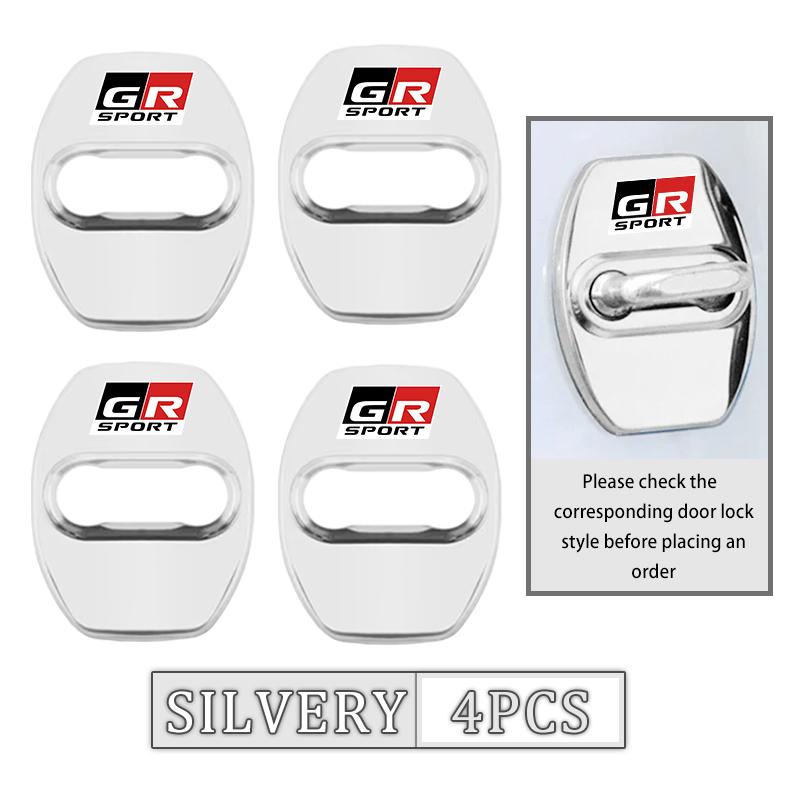 4Pcs Zinc Alloy Car Door Lock Buckle Protective Covers For S3 GRsport Hilux Aygo Yaris Corolla Rav4 CHR Auris JH3