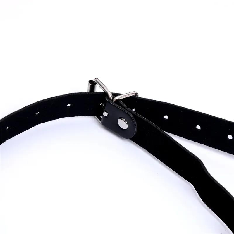 Erotic Toy PU Leather Mouth Gag Ball Oral Sex with Chain Clip Breast Nipple Clamps Fetish Bondage Harness Sex Toys Adult Games
