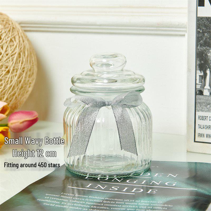 Creative Glass Bottle with Sand, Shells, Lucky Stars, Paper Cranes, and Rainbow Pentagrams