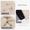 Star-patterned knitted hat for women, winter Japanese-style loose fit for large head circumference, warm and ear-protecting woolen hat, versatile and