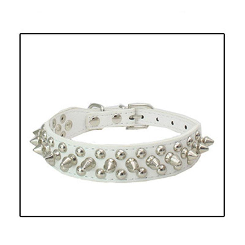 Spiked Dog Collar Mushroom Rivet PU Leather Dog Collars Adjustable Spike Studded Pet Collar for Pitbull Mastiff Husky Rottweiler (as the picture,XS (neck 22-26cm))