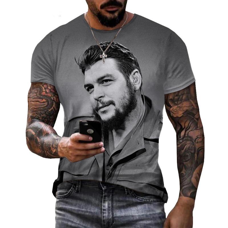 Ανδρικό T-Shirt με Γραφικό Che Guevara 3D Ρούχα Μόδα Harajuku T-Shirts Αναψυχής Λαιμόκοψη O Κοντομάνικο Πουλόβερ Καλοκαιρινά Φαρδιά Μπλουζάκια