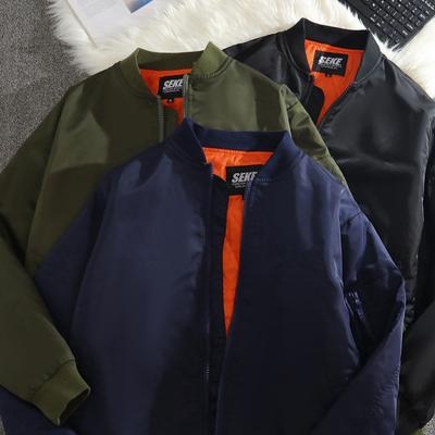 Codzienny Retro Bawełniany Płaszcz Wodoodporna Kurtka Lotnicza Luźna Kurtka Trenerka Męska w Kolorze Wojskowej Zieleni