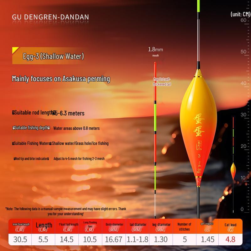 Windproof, Wave-Resistant Crystal Tail Fishing Float for Grass and Crucian Carp - Anti-Drift Design
