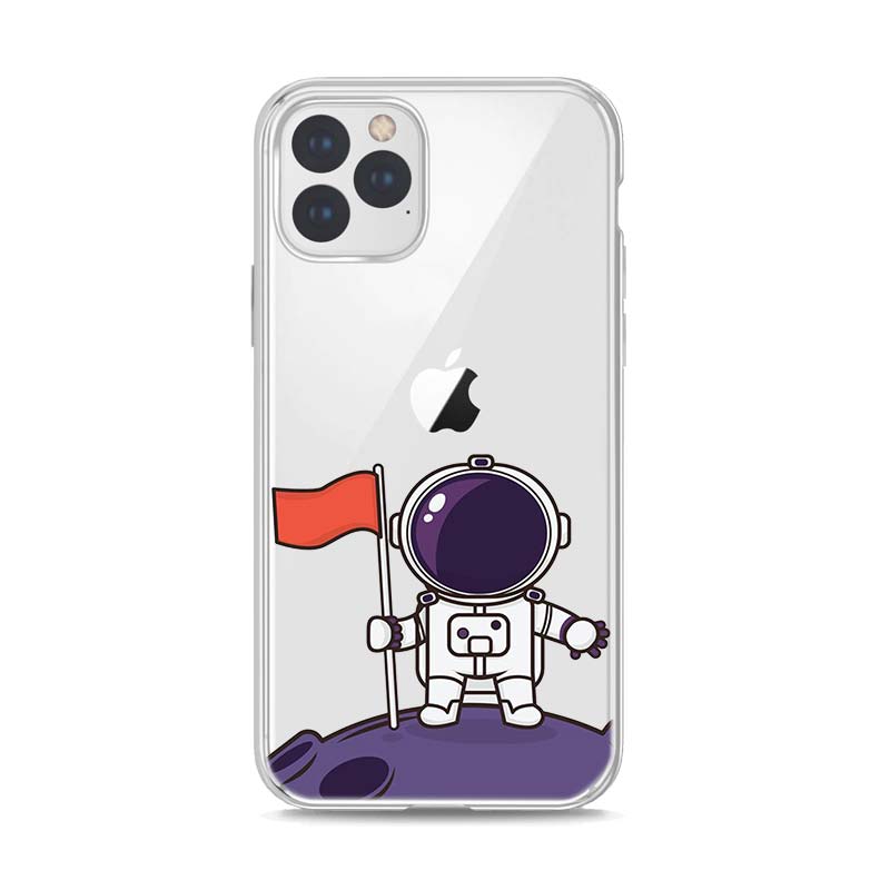 Cartoon Astronaut Silicone Cover For Apple IPhone 13 12 Mini 11 Pro XS MAX XR X 8 7 6 6S 5 Plus SE Phone Case