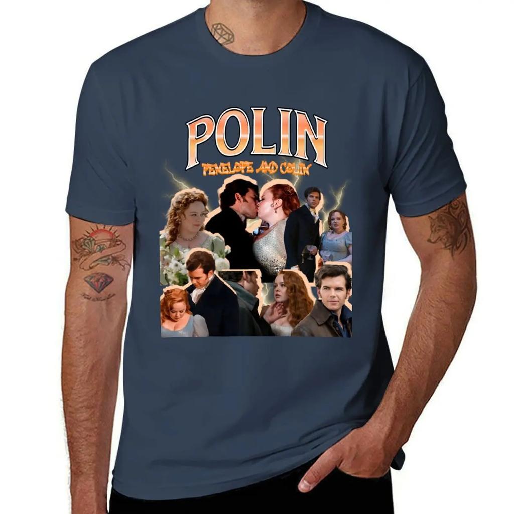 Polin T-Shirt Anime T-shirt Graphic Shirts T-shirts Man Black T-shirts for Men