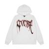 Mens Oversized Hoodie With Embroidered Skull Spine Design Streetwear Casual Pullover Cotton Blend Loose Fit