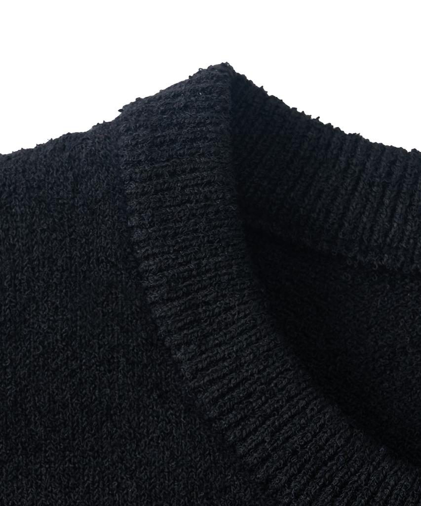 ANALOG MOOD Airy Cooling Round Short Sleeve Knit (Black)