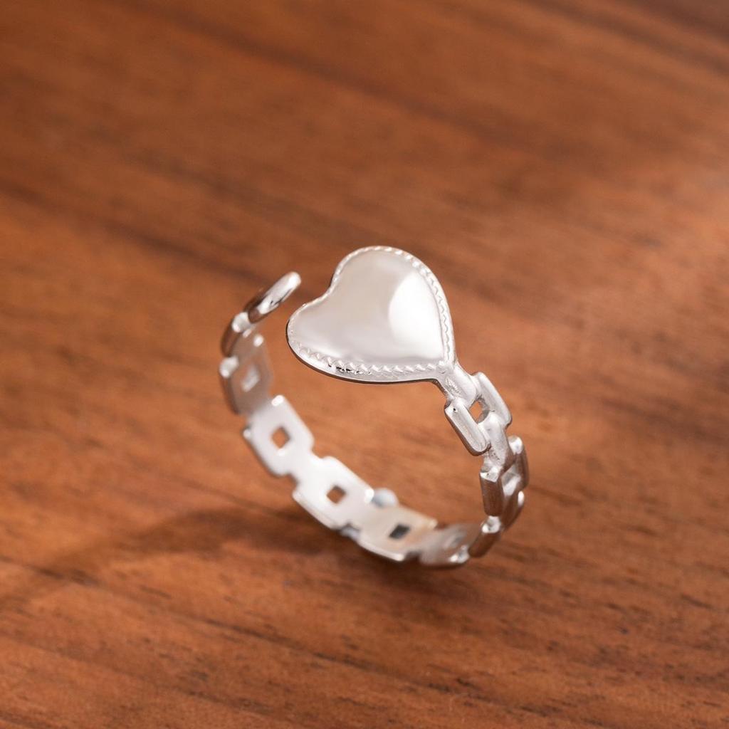 Stainless Steel Adjustable Open Ring - Colorfast Titanium Jewelry