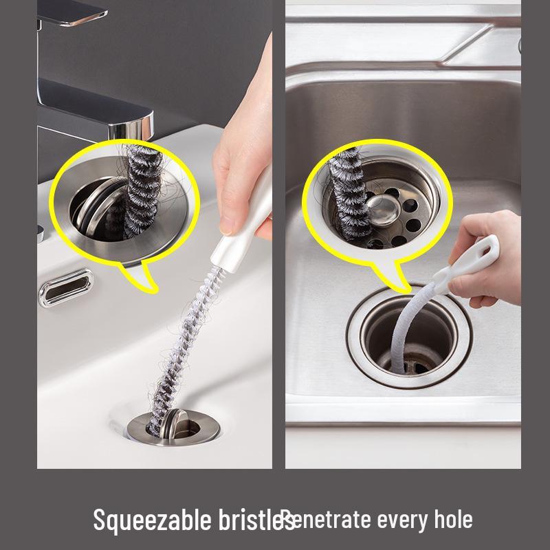 Flexibler Abflussreiniger & Haarentferner-Bürste zum Freimachen von Becken und Rohren