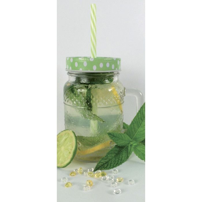 Glass Jar - Graine Créative - My Little Creative Jars - 473 Ml - Handle - Arabesque Patterns