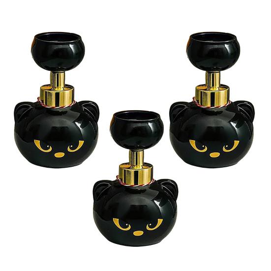 1/2/3Pcs Cat Shape Foam Soap Dispenser Black Kitten Design Reusable Soap Pump Cat Lover Bathroom Decor
