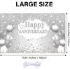 Silver Anniversary Banner, 10th-60th Wedding Anniversary Decorations, 72 X 44 Inches