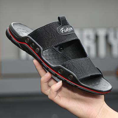 Fashion 2025Cow Leather Shoes Men Sandals Men Slippers Anti-slip Summer Slippers for Men Luxury Casual Summer Shoes Flats Slides Sandal