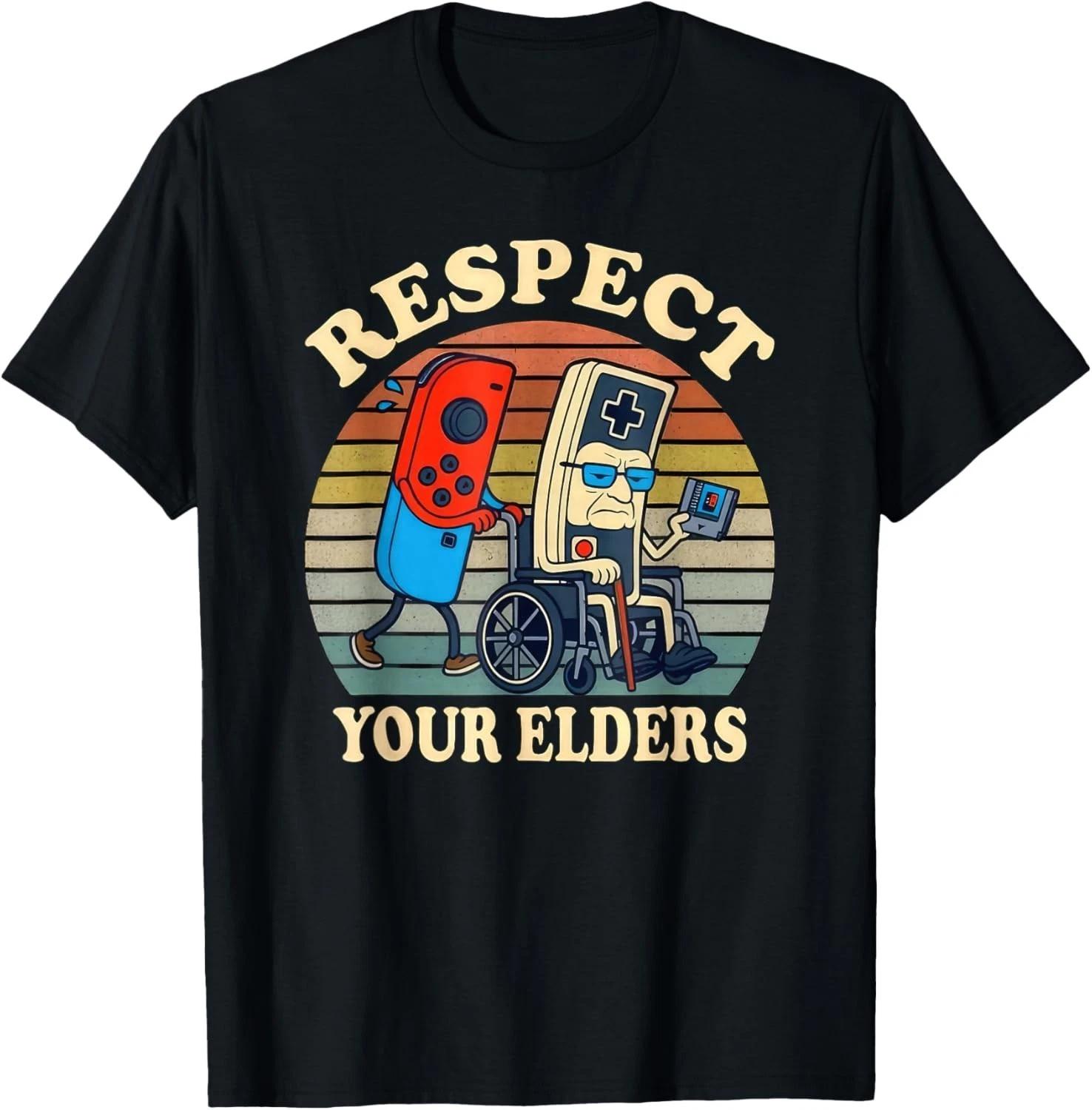 Respect Your Elders Gaming Control Retro Funny Gamer Funny Gift Unisex T-Shirt S