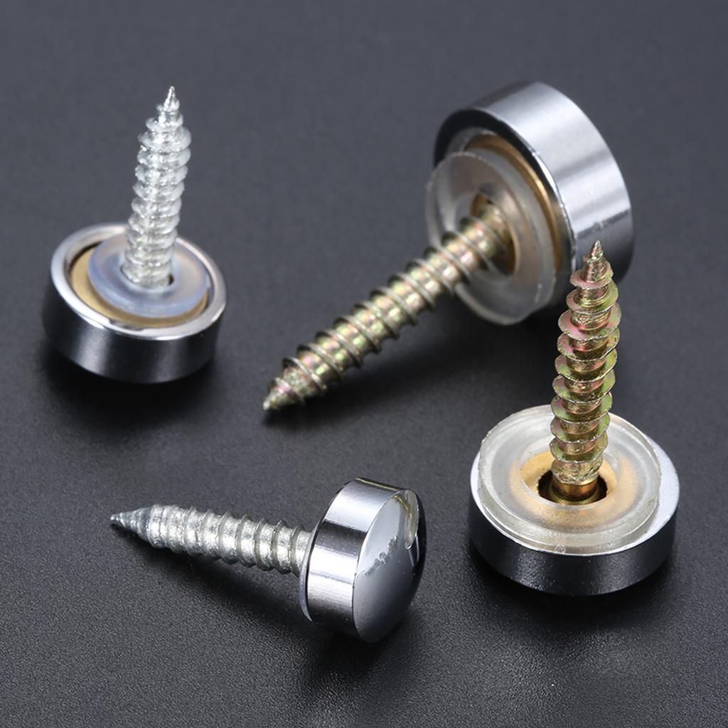 8 Sets Brass Copper Glass Fastener Advertising Screws Mirror Nails Decorative Cover Advertisement Fixing Screw 10/12/14/16mm