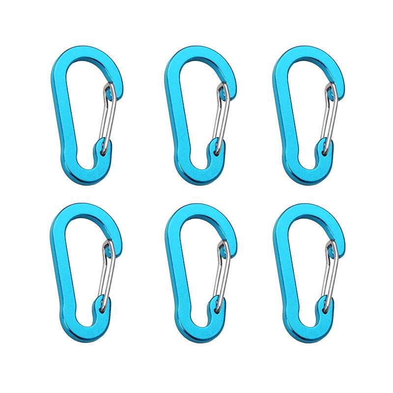 6Pcs/lot Aluminum Alloy Carabiner Keychain Outdoor Camping Climbing Snap Clip Lock Buckle Hook Fishing Accessories