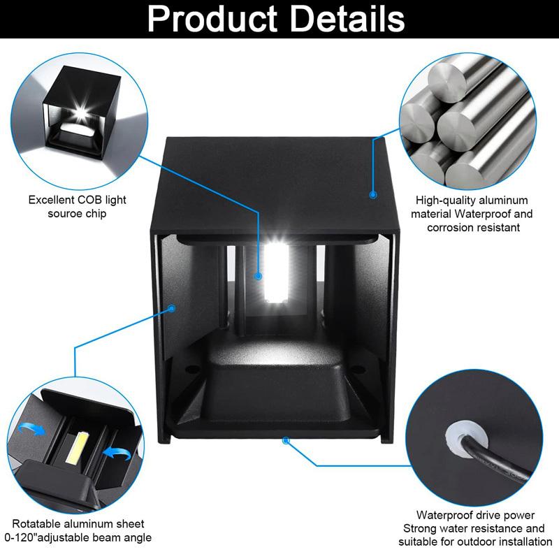 Aluminum LED Outdoor Wall Light Waterproof IP65 Garden Lights 6W 12W Interior Wall Lamps for Bedroom Living Room Stairs Lighting